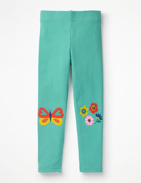 Legging À Appliqué - Fleurs vert brise marine Legging À Appliqué - Fleurs vert brise marine
