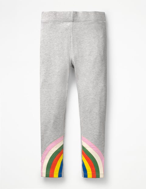 Appliqué Leggings - Grey Marl Rainbows Appliqué Leggings - Grey Marl Rainbows