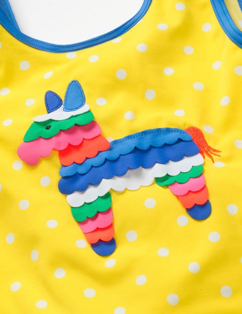 Appliqué Swimsuit - Sunshine Yellow Spot Piñata Appliqué Swimsuit - Sunshine Yellow Spot Piñata