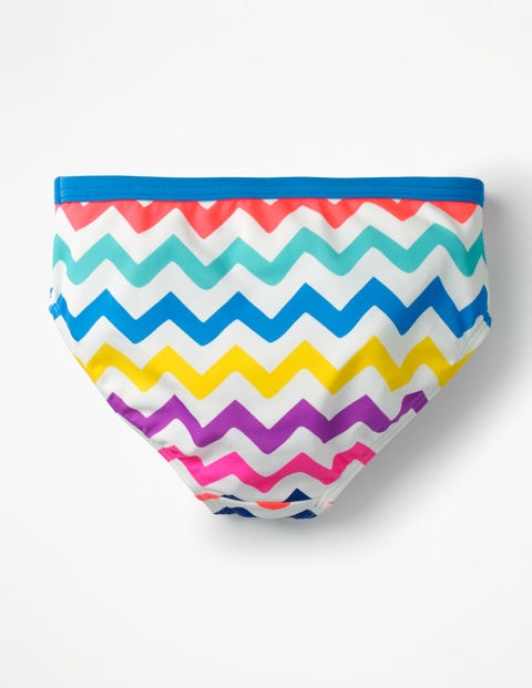 Patterned Bikini Bottoms - Rainbow Chevron Patterned Bikini Bottoms - Rainbow Chevron