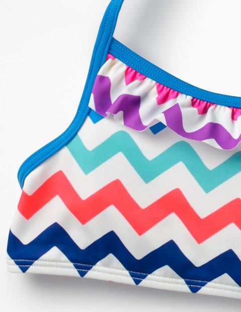 Ruffle Bikini Top - Rainbow Chevron Ruffle Bikini Top - Rainbow Chevron