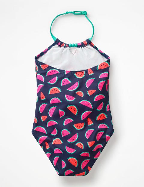 Halterneck Swimsuit - Deep Sea Blue Watermelons Halterneck Swimsuit - Deep Sea Blue Watermelons
