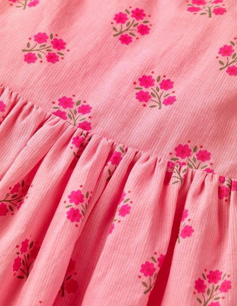 Cross-Back Printed Dress - Flamingo Pink Floral Cross-Back Printed Dress - Flamingo Pink Floral