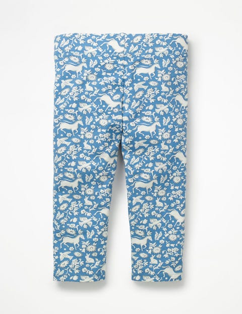 Fun Cropped Leggings - Elizabethan Blue Wild Ponies Fun Cropped Leggings - Elizabethan Blue Wild Ponies