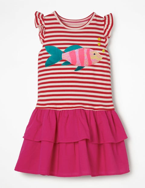 Colour-Change Sequin Dress - White/Strawberry Tart Red Fish Colour-Change Sequin Dress - White/Strawberry Tart Red Fish