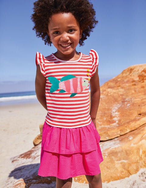 Colour-Change Sequin Dress - White/Strawberry Tart Red Fish Colour-Change Sequin Dress - White/Strawberry Tart Red Fish
