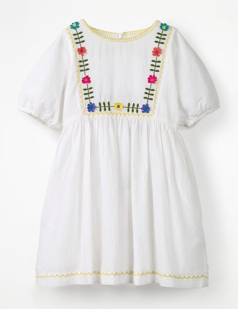 Embroidered Boho Dress - White Embroidered Boho Dress - White