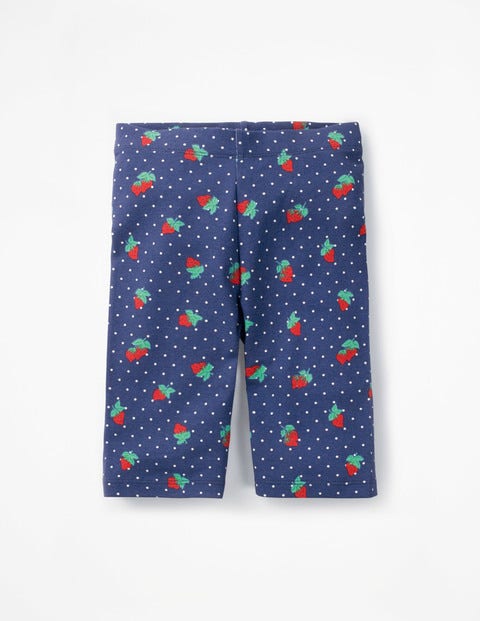 Knielange Jerseyshorts - Segelblau/Erdbeere, Getupft Knielange Jerseyshorts - Segelblau/Erdbeere, Getupft
