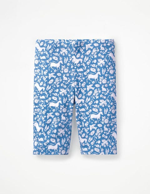 Jersey Knee Shorts - Lake Blue Wild Ponies Jersey Knee Shorts - Lake Blue Wild Ponies