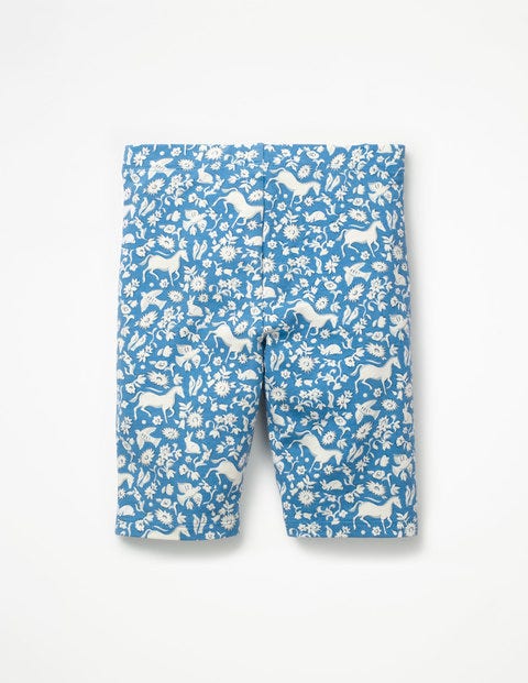 Jersey Knee Shorts - Lake Blue Wild Ponies Jersey Knee Shorts - Lake Blue Wild Ponies