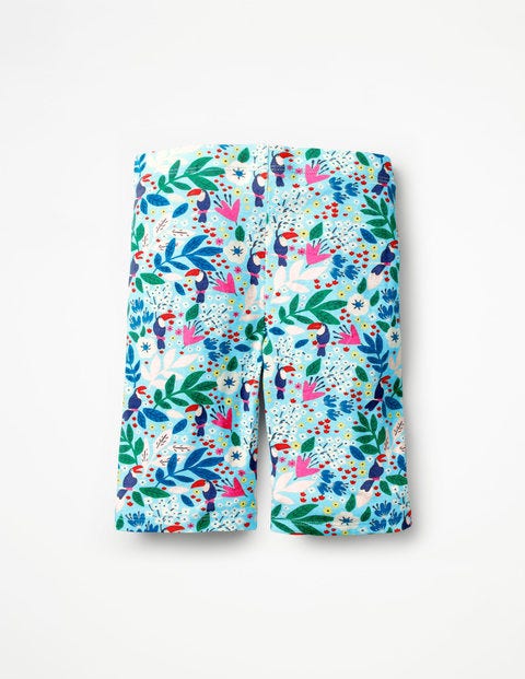Jersey Knee Shorts - Blue Quartz Toucan Garden Jersey Knee Shorts - Blue Quartz Toucan Garden