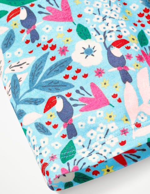 Jersey Knee Shorts - Blue Quartz Toucan Garden Jersey Knee Shorts - Blue Quartz Toucan Garden