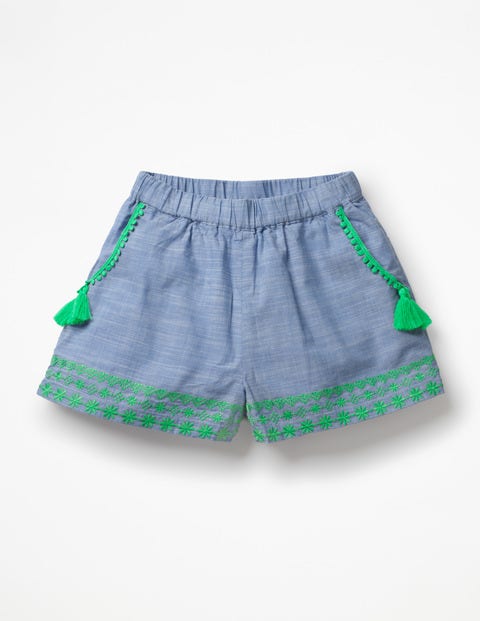 Tassel Detail Shorts - Chambray Tassel Detail Shorts - Chambray