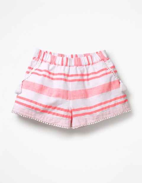 Tassel Detail Shorts - Fluoro Pink Stripe Tassel Detail Shorts - Fluoro Pink Stripe