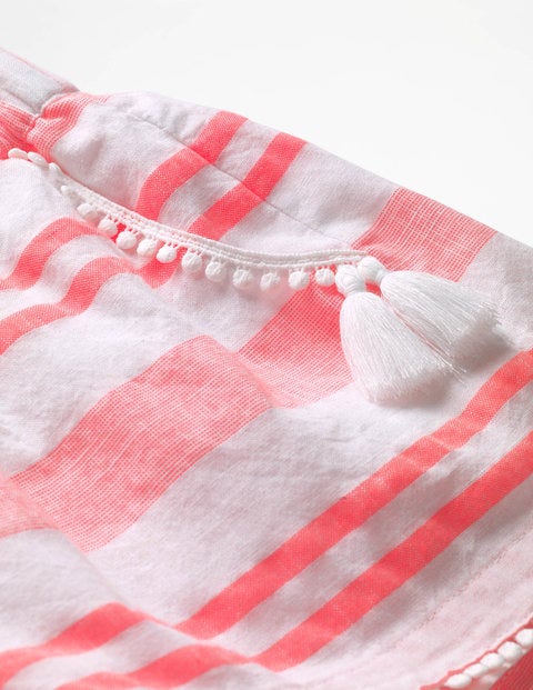 Tassel Detail Shorts - Fluoro Pink Stripe Tassel Detail Shorts - Fluoro Pink Stripe