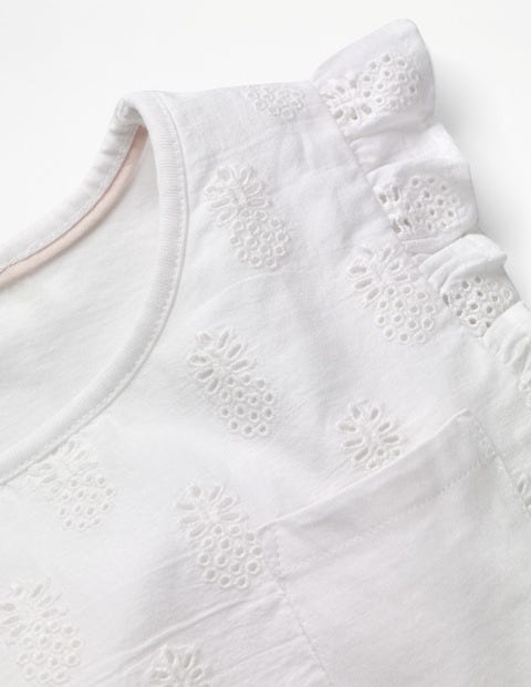 Pretty Broderie Top - White Pineapples Pretty Broderie Top - White Pineapples