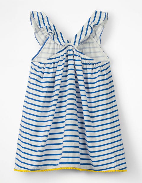 Frill Jersey Tunic - White/Blue Wave Frill Jersey Tunic - White/Blue Wave