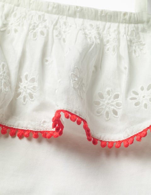 Trägershirt Mit Lochstickereien - Weiß Trägershirt Mit Lochstickereien - Weiß