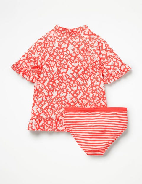 Ruffle Short-Sleeved Surf Set - Neon Orange Folk Friends Ruffle Short-Sleeved Surf Set - Neon Orange Folk Friends