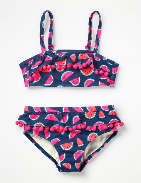 Ruffle Bikini Set - Deep Sea Blue Watermelons Ruffle Bikini Set - Deep Sea Blue Watermelons