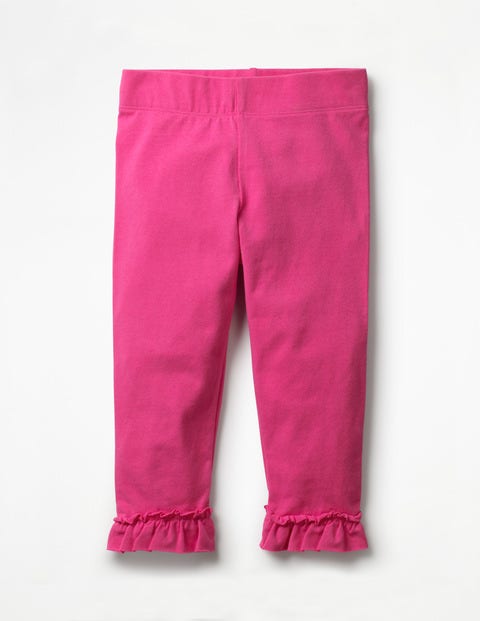 Ruffle Cropped Leggings - Pink Glo Ruffle Cropped Leggings - Pink Glo