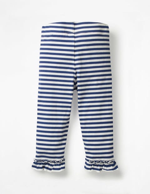 Ruffle Cropped Leggings - Blue Wave/White Ruffle Cropped Leggings - Blue Wave/White