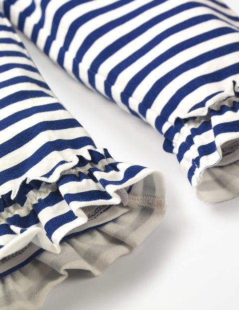 Ruffle Cropped Leggings - Blue Wave/White Ruffle Cropped Leggings - Blue Wave/White