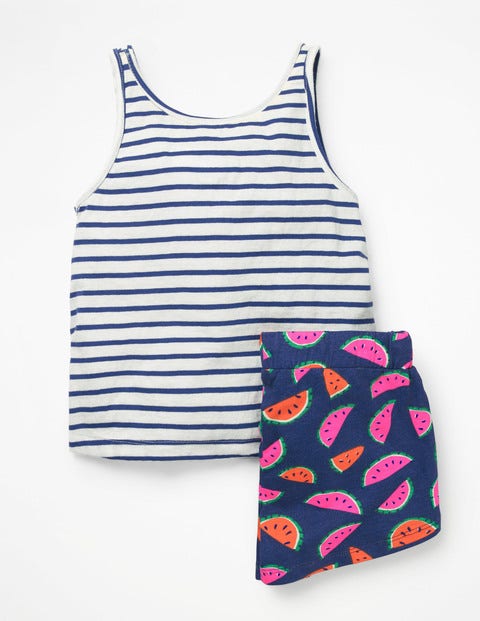 Fun Pocket Pyjama Set - Starboard Blue Watermelons Fun Pocket Pyjama Set - Starboard Blue Watermelons
