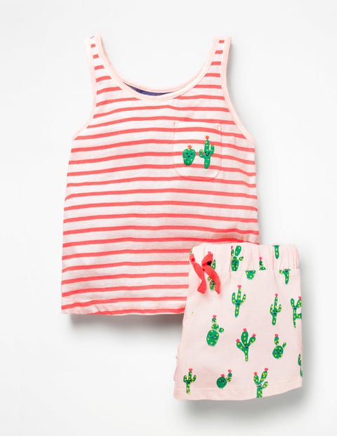 Fun Pocket Pyjama Set - Parisian Pink Happy Cacti Fun Pocket Pyjama Set - Parisian Pink Happy Cacti