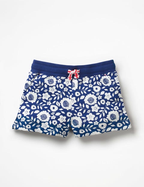 Printed Jersey Shorts - Blue Wave Vines Printed Jersey Shorts - Blue Wave Vines