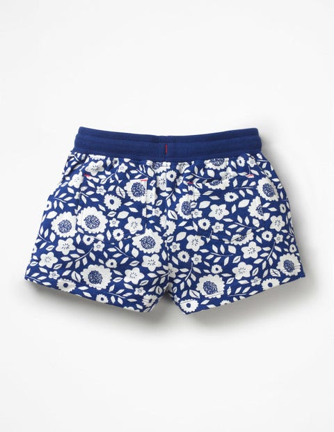Printed Jersey Shorts - Blue Wave Vines Printed Jersey Shorts - Blue Wave Vines