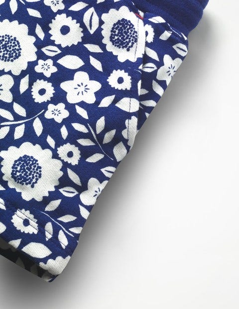 Printed Jersey Shorts - Blue Wave Vines Printed Jersey Shorts - Blue Wave Vines