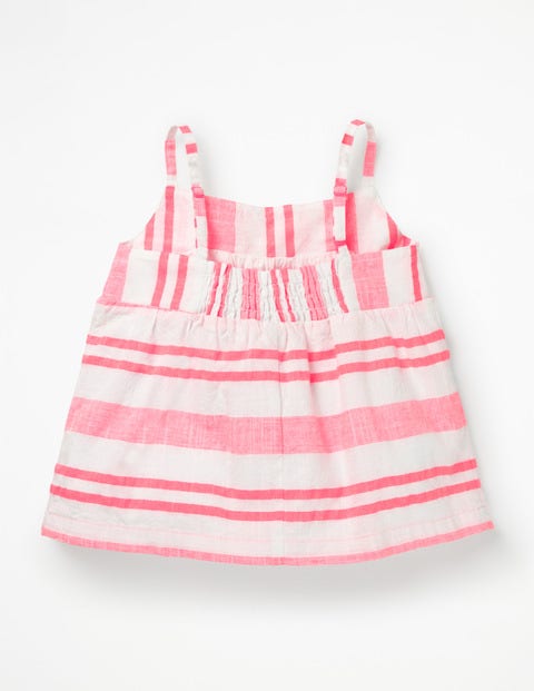 Strappy Tassel Detail Top - Fluoro Pink Stripe Strappy Tassel Detail Top - Fluoro Pink Stripe