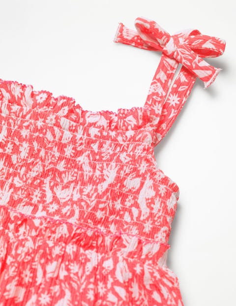 Fun Strappy Smocked Top - Flamingo Pink Folk Friends Fun Strappy Smocked Top - Flamingo Pink Folk Friends