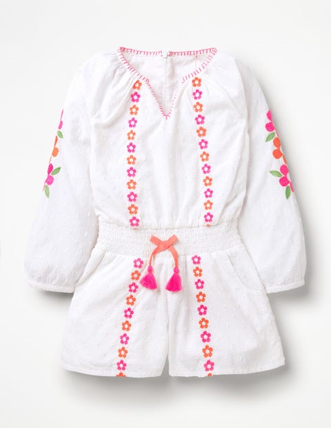 Floaty Woven Playsuit - White Floaty Woven Playsuit - White