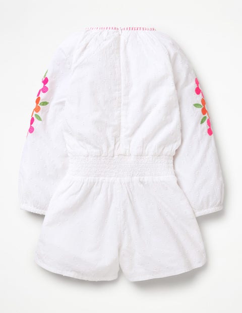 Floaty Woven Playsuit - White Floaty Woven Playsuit - White