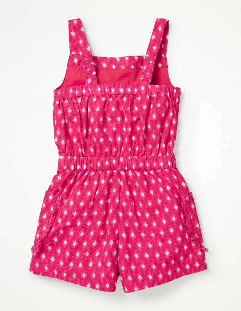Printed Woven Pocket Playsuit - Strawberry Tart Red Ikat Printed Woven Pocket Playsuit - Strawberry Tart Red Ikat