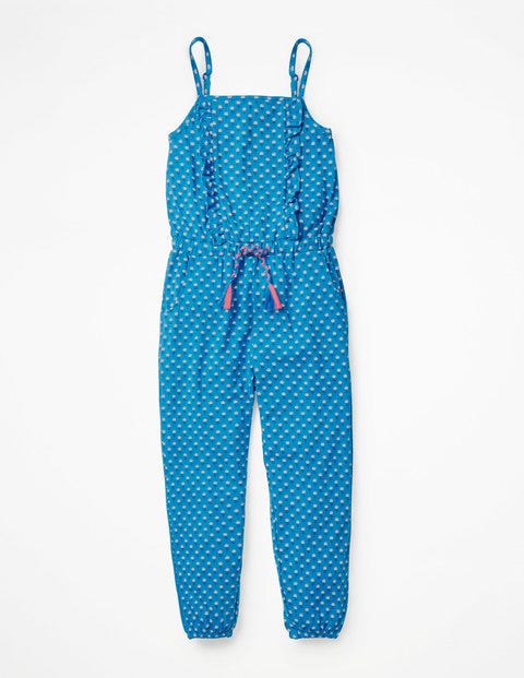 Frill Jersey Jumpsuit - Atomic Blue Bud Frill Jersey Jumpsuit - Atomic Blue Bud