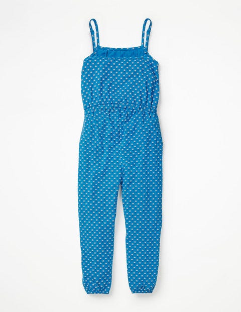 Frill Jersey Jumpsuit - Atomic Blue Bud Frill Jersey Jumpsuit - Atomic Blue Bud