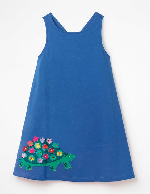 Cross-Back Appliqué Dress - Duke Blue Tortoise Cross-Back Appliqué Dress - Duke Blue Tortoise