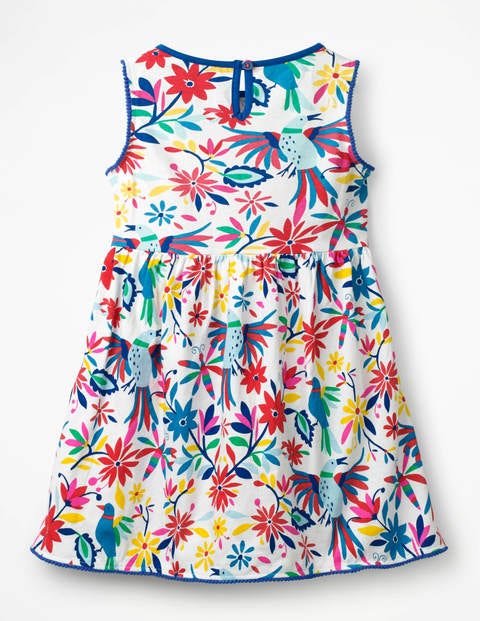 Pocket Detail Jersey Dress - Multi Carnival Birds Pocket Detail Jersey Dress - Multi Carnival Birds