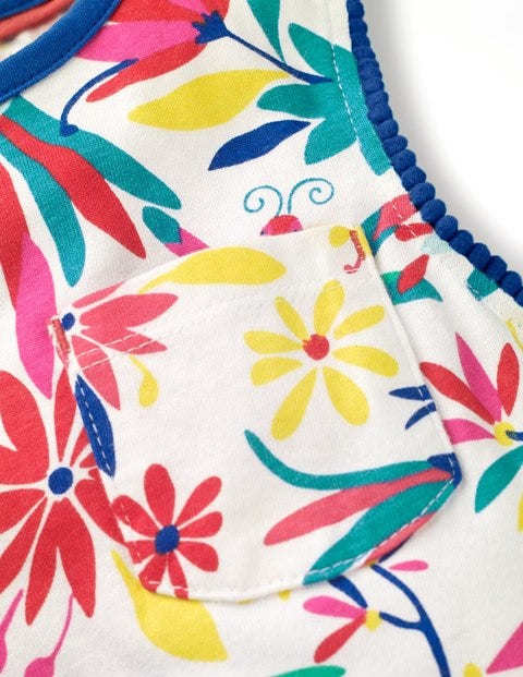 Pocket Detail Jersey Dress - Multi Carnival Birds Pocket Detail Jersey Dress - Multi Carnival Birds