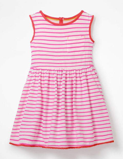 Robe En Jersey Avec Poches - Rayé blanc/rose festival Robe En Jersey Avec Poches - Rayé blanc/rose festival