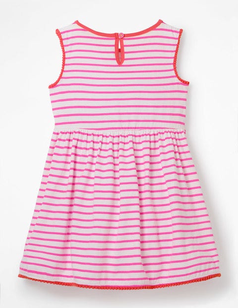 Robe En Jersey Avec Poches - Rayé blanc/rose festival Robe En Jersey Avec Poches - Rayé blanc/rose festival