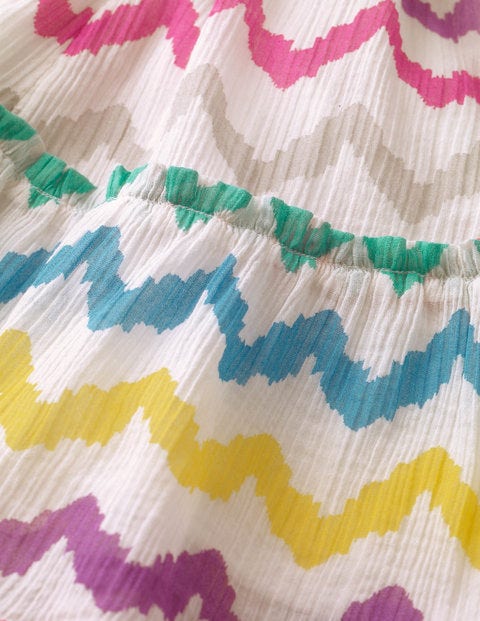 Strappy Smocked Midi Dress - Rainbow Chevron Strappy Smocked Midi Dress - Rainbow Chevron