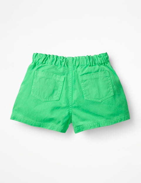 Ruffle Pocket Twill Shorts - Parrot Green Ruffle Pocket Twill Shorts - Parrot Green