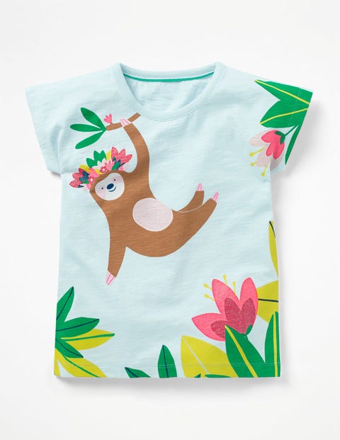 Sparkly Animal T-Shirt - Pale Blue Sloth Sparkly Animal T-Shirt - Pale Blue Sloth