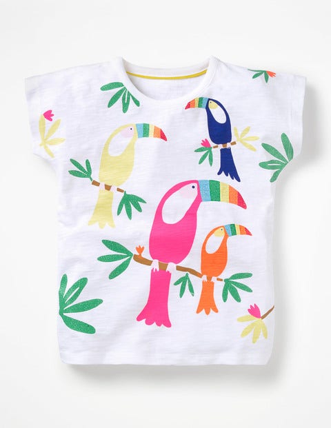 Sparkly Animal T-Shirt - White Toucans Sparkly Animal T-Shirt - White Toucans