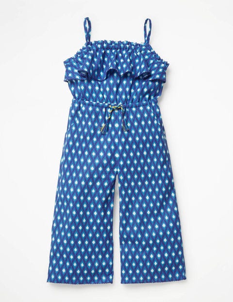 Combinaison À Bretelles - Motif Ikat bleu vague Combinaison À Bretelles - Motif Ikat bleu vague