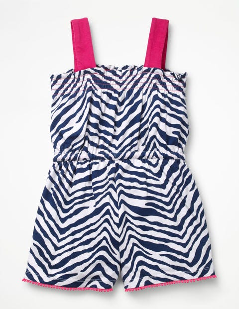 Zebra Print Playsuit - College Blue Zebra Zebra Print Playsuit - College Blue Zebra